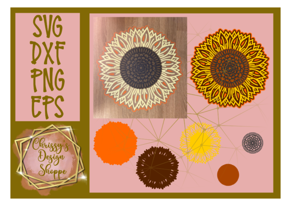 3D 5 Layer Sunflower Graphics for Crafts