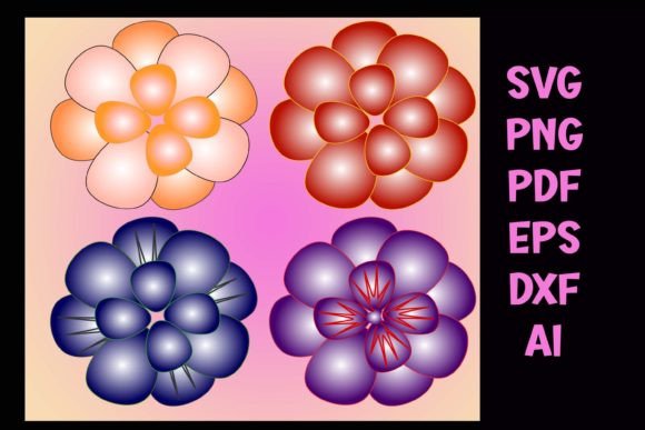 3d Floral Bundle Graphics for Crafts