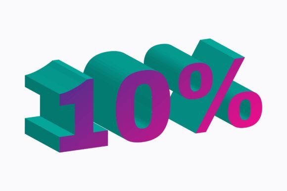 3D Number 10 Percent β A Bold Graphic for Commercial Designers