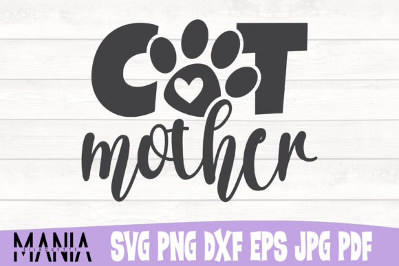 Cat Mother SVG Design: A Graphic Template for Handmade and Local Branding