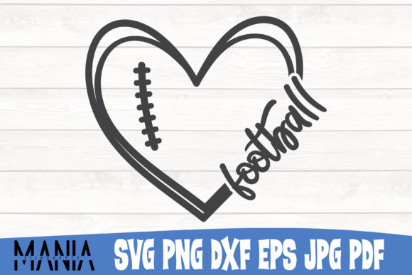 Football Heart SVG Cut File Design: A Versatile Graphic Template for Content Creators