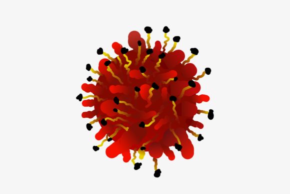 Red COVID-19 Structure Like 3D Virus: A Modern Graphic Design Asset for Content Creators
