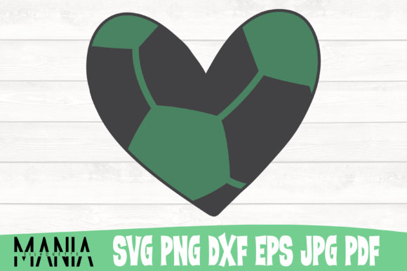 Soccer Heart Cut File Design: Graphics for Graphic Templates