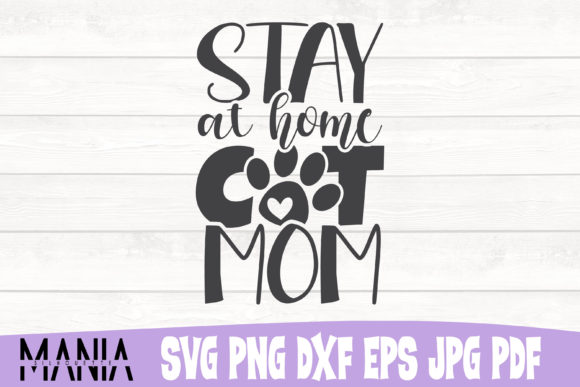 Stay at Home Cat Mom SVG Design for Small Business Branding