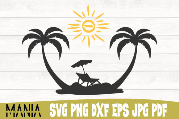Sunny Beach SVG Design: A Versatile Graphic Template for Crafters
